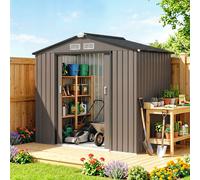 Garden Shed Storage Unit w/ Locking Door Floor Foundation Air Vent
