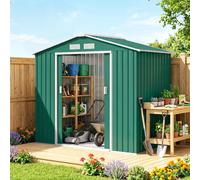 Garden Shed Storage Unit w/ Locking Door Floor Foundation Air Vent