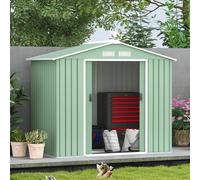 Outsunny 7 x 4ft Garden Shed Storage with Foundation Kit and Vents Light Green