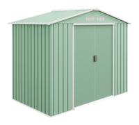 Garden Shed Storage Unit with Locking Door Floor Foundation Air Vent Light Green