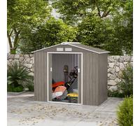 Garden Shed Storage Unit with Locking Door Floor Foundation Vent Brown