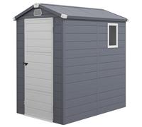 OUTSUNNY 4 x 3ft Garden Shed Storage with Foundation Kit & Vents in Light Grey Outsunny Light Grey