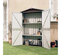 vidaXL Garden Shed Brown Galvanised Steel Outdoor Terrance Tool Storage Shed