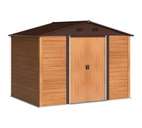 Outsunny 9.1X6.4Ft Garden Shed, Tool Storage Sliding Door Wood Effect