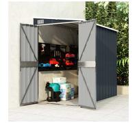 Garden Shed Wall-Mounted Anthracite 118x194x178cm Galvanised Steel Lockable Door