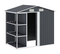 Garden Shed with Rack Outdoor Storage House Building Tool Shed Iron vidaXL