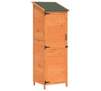 Garden Shed Fir Wood Brown 59.5x56x176.5cm Louvre Door Asphalt Roof with Padlock