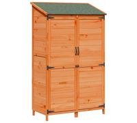 Wooden Garden Shed Grey 106.5x56x176cm Fir Wood Louvre Door Waterproof Roof Lock