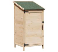 Garden Shed Solid Fir Wood Brown 59x56x113.5cm Waterproof Louvre Door Tool Store