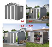 GARDEN SHED WITH WINDOW SIZE=10X108FT COLOUR=GREY VARIATIONLISTING