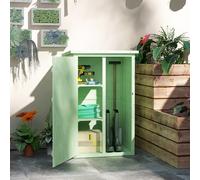 Garden Shed Wooden Garden Tool Storage Shed w/ 2 Shelves 75 x 56 x115cm Outsunny Green One Size