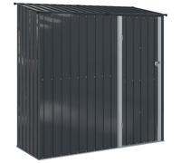Garden Shed Brown Metal 203x84x200cm Weatherproof Lockable Outdoor Storage Unit
