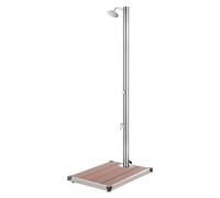 Garden Shower 220cm Stainless Steel with Brown WPC Base 80x62x5cm Outdoor Single