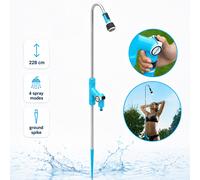 Garden Shower Outdoor Portable Cellfast Adjustable Water Stream 228cm Aluminium