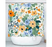 Garden Shower Curtain for Bathroom, Curtain Includes 12 Pcs Hooks, Waterproof Polyester Fabric, Rustproof Eyelets, Weighted Hem, Machine Washable, Quick Dry, Bathroom Decor H100 x W140cm Cartoon J#344