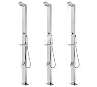 Garden Shower Stainless Steel 220 cm Height with Head Shower, Hand Shower and Foot Wash Tap for Garden Pool, Hot Tub, Swimming Pool, Hottub, Above Ground Pool, Practical Cleaning and Care for Outdoor