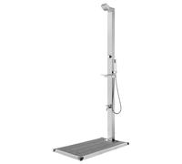 (grey, 110 x 62 x 5 cm) vidaXL Garden Shower with Base Stainless Steel Brown/Grey 110x62x5/80x62x5 cm
