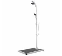vidaXL Garden Shower with Grey Base 220 cm Aluminium Outdoor Bath Accessory