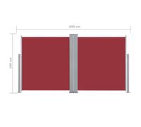 vidaXL Retractable Side Awning Red 100x1000 cm UK GF0