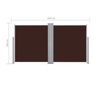 vidaXL Retractable Side Awning Brown 140x600cm Garden Screen Sunshade Shelter
