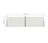 vidaXL Patio Retractable Double Side Awning 170x600cm Cream Sunshade Shelter