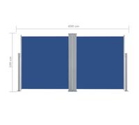 vidaXL Retractable Side Awning Blue 140x600cm Garden Screen Sunshade Shelter
