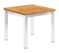 vidaXL Solid Acacia Wood Garden Side Table Stainless Steel Patio Coffee Table