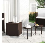 vidaXL Garden Side Tables Dining Table Outdoor Table 3 pcs Black Poly Rattan