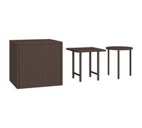 Garden Side Tables Patio Dining Table Outdoor Table 3 pcs Poly Rattan vidaXL