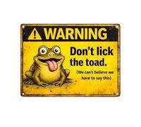 Garden Sign - 29cm Funny Toad Sign Don't Lick The Toad Sign Humorous Decoration | Plate for Patio, Lawn, Garage, Outdoor That Gives A Style