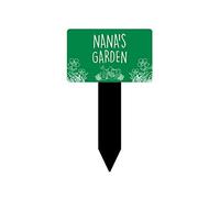 Garden Sign Mum's/Grandma's/Nana's - Engraved plaque, mounted on a black stake, waterproof, outdoor, PINK or GREEN options (Nana's Garden, Green)