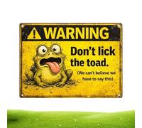 Garden Signs Decorative for Outdoor Use | Funny Warning Notice, Don't Lick the Toad Decoration | Funny Garden Sign - for Backyard, Garage, Patio, Front Garden