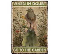 Garden Signs Decorative Outdoor Metal Gardening When In Doubt Go To The Garden Decoration Chic Ch Wall Decor Poster Metal Sign 8X12 Inches