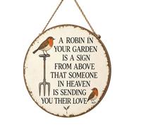 Garden Signs for Outside Rustic Robin Vintage Memorial Weatherproof Wall
