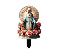 Garden Signs Virgin Mary Garden Stake Outdoor Acrylic Decorative Stakes Virgin Mary Ornament Stake For Yard Porch Outside Bar Sign (30x17x3cm)