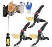 Garden Slicer Pro, Hermhoffer Gardenslicer Pro, Hochleistungs-Gartenschere, Heckenschere Hand, Sk5-Stahlklinge, Schere Für Präzisen Schnitt Von Ästen, Zweigen Und Blumen (3 Stück)