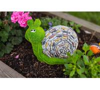 Decorative Snail Grass & Stone Effect Resin Garden Ornament Outdoor