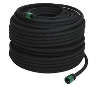 vidaXL 100m Black Rubber Soaker Hose for Garden Irrigation, Drip Weeping Pipe with Flexibility and Easy Coil Storage