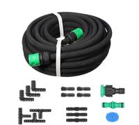 Garden Soaker Hose with 1/2" Connectors,3-in-1 Drip, Soak, and Sprinkle Irrigation for an Efficient Garden Watering System. Rubber Porous Soaker Hose Pipe for Plant, Flower Bed & Vegetables (7.5M)