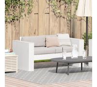 Garden Sofa 2-Seater 134x60x62 cm White Solid Wood Pine Berkfield Home White One Size