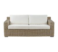 Beliani Garden Sofa 2 Seater Ardea Rattan Light Brown, Brown
