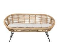 Beliani Garden Sofa 2 Seater Maratea Rattan Natural, Brown