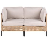 Garden Sofa 2 Seater OMEGANA PE Rattan Light Beige