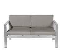 Beliani Garden Sofa 2 Seater Salerno Metal Dark Grey, Grey