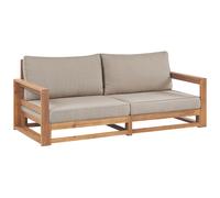 Beliani Garden Sofa 2 Seater Timor Modular Certified Acacia Wood Light Brown, Brown