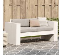 Garden Sofa 2-Seater White 134x60x62 cm Solid Wood Pine Berkfield Home White One Size