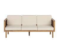 Beliani Garden Sofa 3 Seater Baratti Acacia Wood Brown, Brown