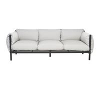 Beliani Garden Sofa 3 Seater Esperia Metal Grey, Grey