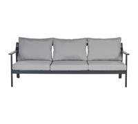 Garden Sofa 3 Seater KIATO Metal Dark Grey