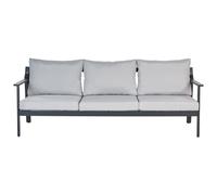Garden Sofa 3 Seater KIATO Metal Light Grey